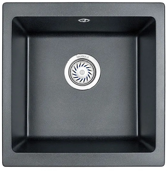 4451, ШВАРЦ (чёрный металлик), кухонная мойка, кварц