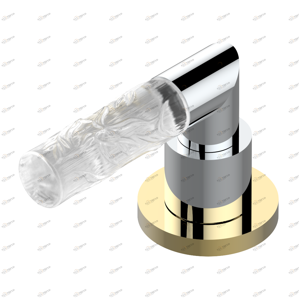 A35-35/H Вентиль устанавливаемый на борту 1/2" для горячей воды Thg-paris Bambou с белым хрусталём Хром/золото A35 35/H CAT.A