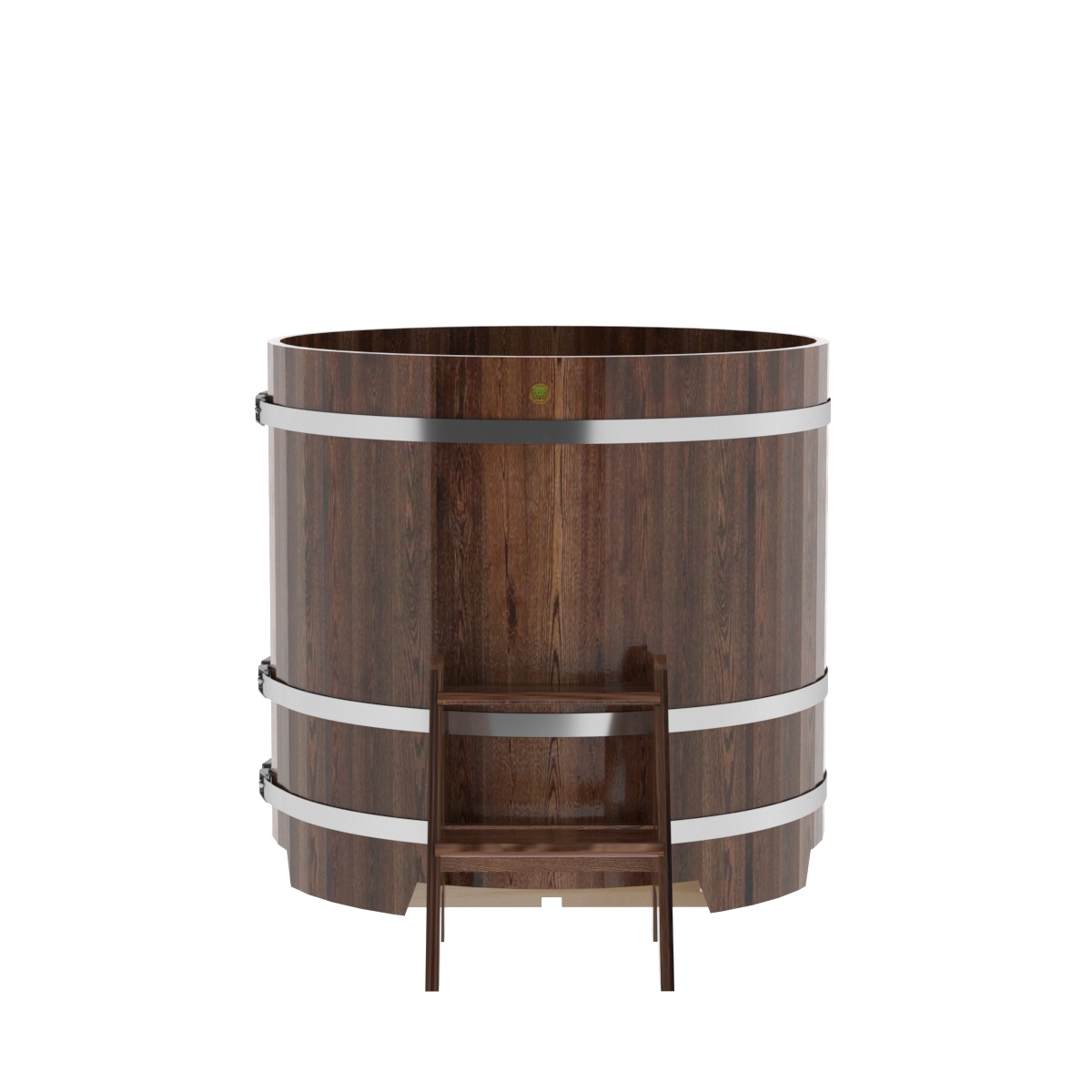 1197 Купель круглая из лиственницы d=1,17х1,1 морёная премиум Alyarus  - Вид №3