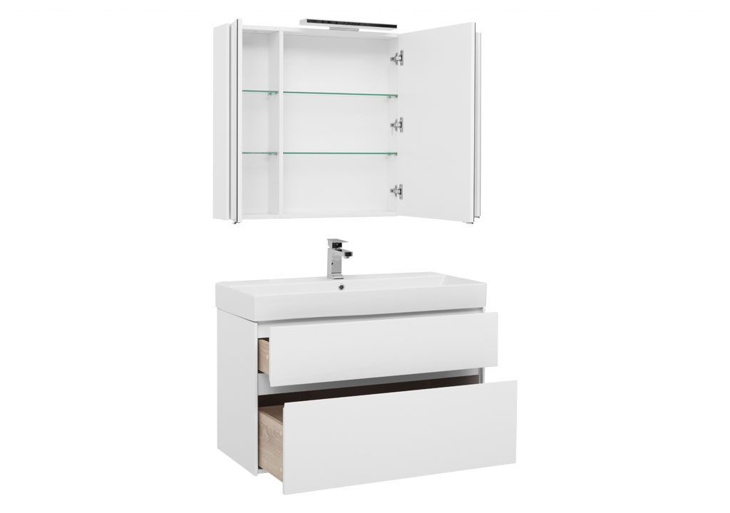 Мебель для ванной Aquanet Бруклин 100 белый 00207800 - Вид №1
