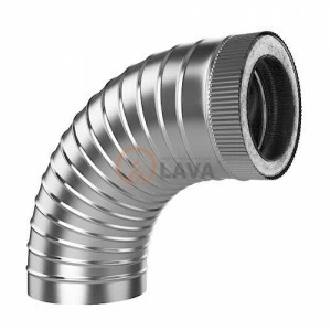 Сендвич-отвод LAVA 150/220, угол 90*, нерж. 304 (0,8)/439 (0,5)