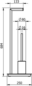 72981-BP Стойка ACCESSORIES напольная цвет черный матовый LANGBERGER Accessories, BLACK EDITION - Вид №2