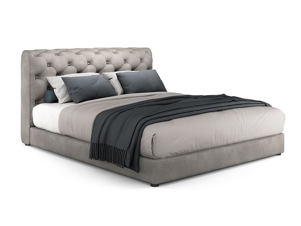 Кожаная двуспальная кровать с капитонным изголовьем i 4 Mariani ARCH-00064085