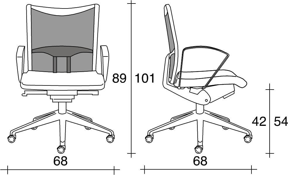 Офисное кресло с сетчатыми колесами и подлокотниками с 5 спицами TALIN Avianet ARCH-00137437 - Вид №2