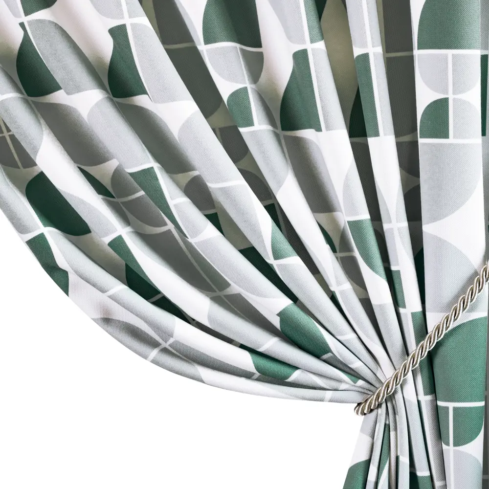 Штора на ленте Круги 160x260 см цвет зеленый GARDEN STLM-2002755
