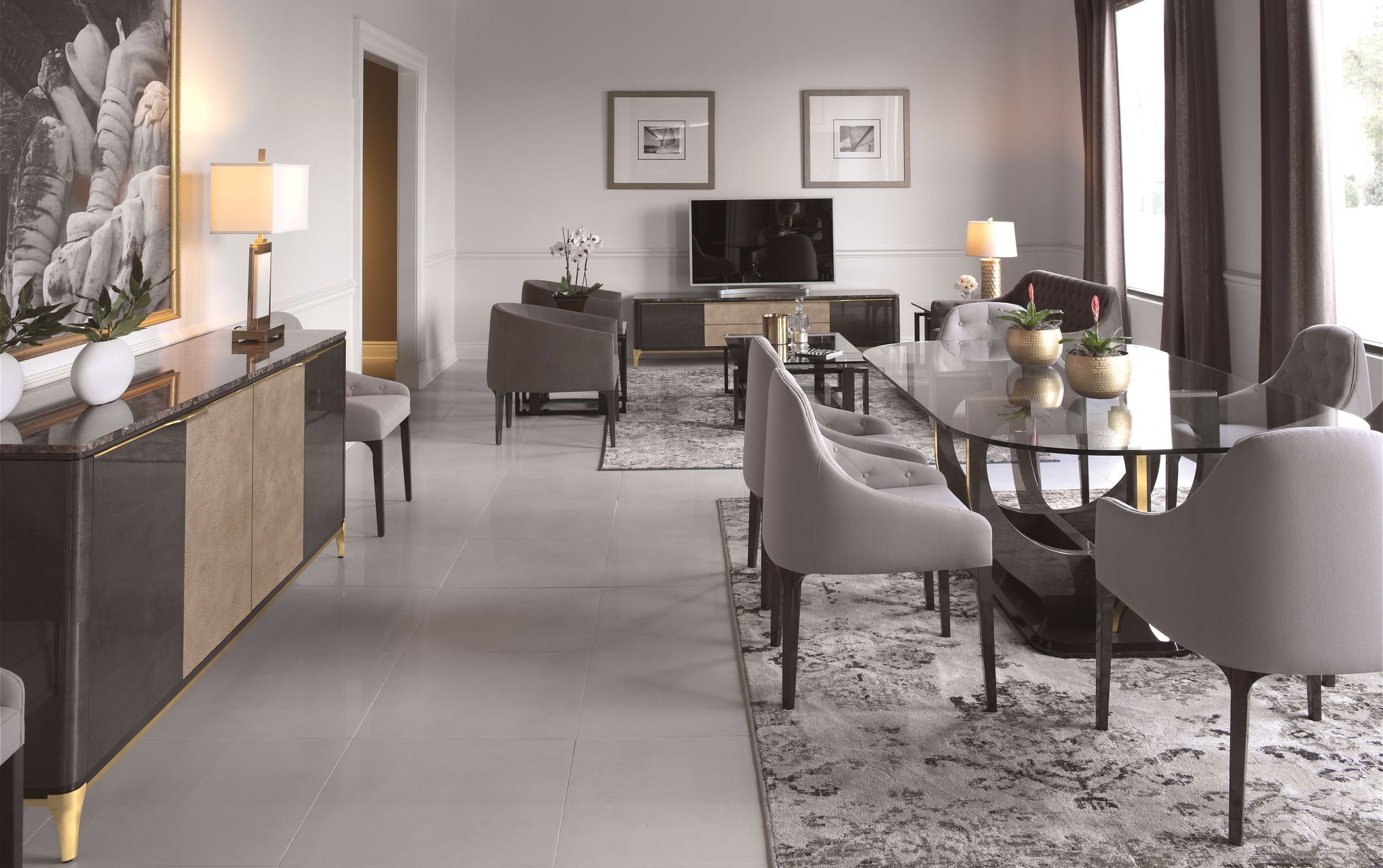 Фиксированный стол из дерева и стекла со скульптурным основанием Hurtado Evolution ARCH-00106396 - Вид №2