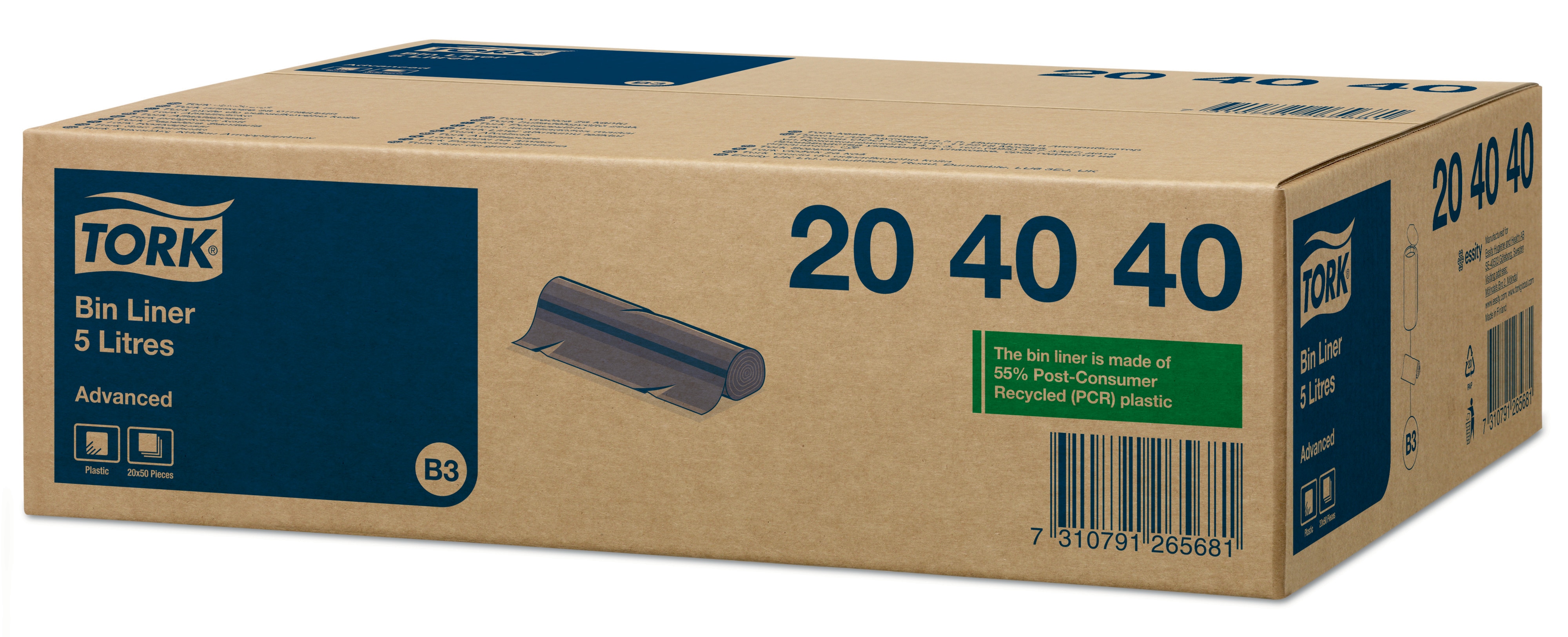 20404038 Мешки для мусора, 5 л, черные b3 Tork  - Вид №2