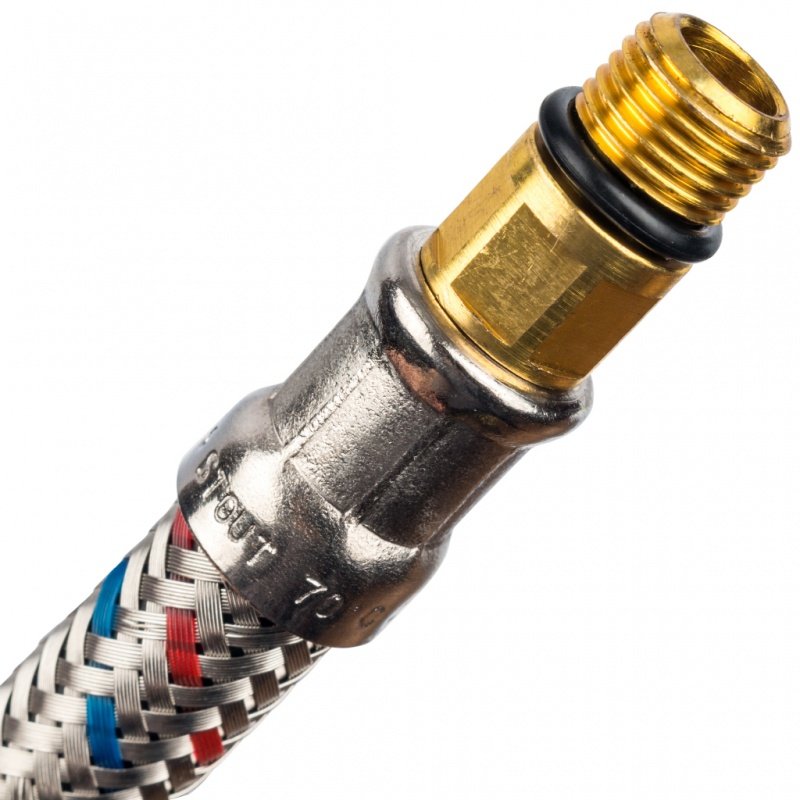 Гибкая подводка для воды M10 (18 мм) х 1/2 BP STOUT - 400 мм SHF0025181015 - Вид №1