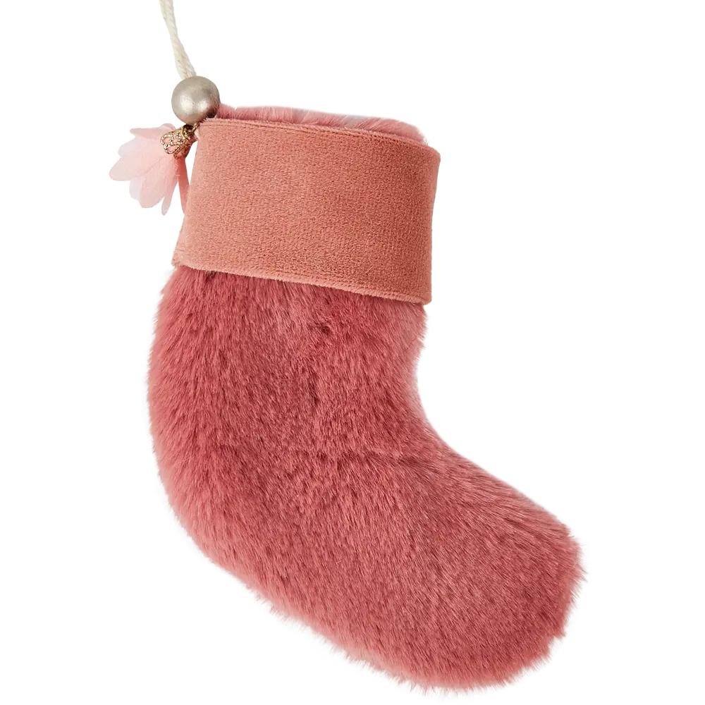 87036553 Елочная игрушка Носок 14x9.5 цвет розовый STLM-0959634 Santreyd  - Вид №1