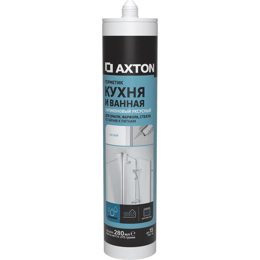 Герметик для кухни и ванны Axton уксусный цвет белый 280 мл STLM-2040265