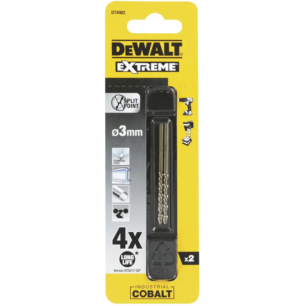 Сверло по металлу Dewalt 3х61 мм 2 шт. 18748210 STLM-2201719  - Вид №1