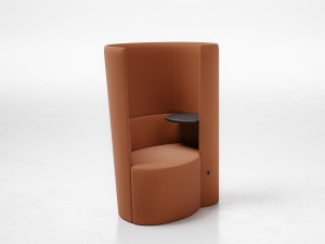 Кресло с высокой спинкой и журнальным столиком