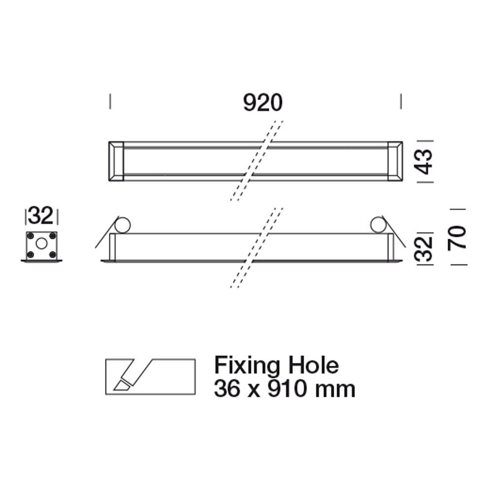 8492768 Встраиваемый в потолок светильник Platek MINI CORNICHE Incasso soffitto  MINI CORNICHE Ceiling recessed 900 mm - LED 4000K 40°  - Вид №10