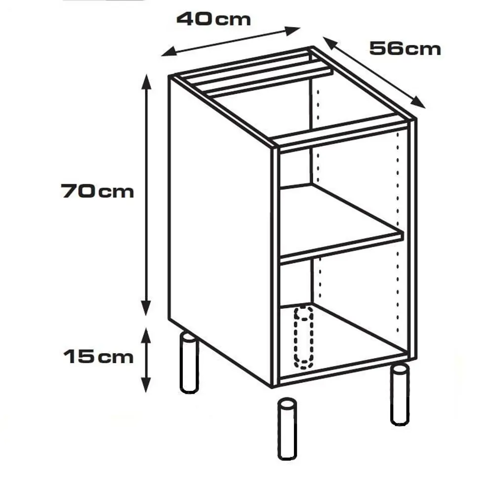 Каркас напольный 40x70x56 см, ЛДСП, цвет белый DELINIA STLM-2094074 - Вид №5
