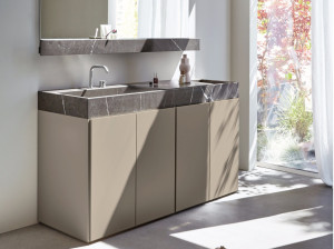 Мраморная раковина на столешнице / подвесе