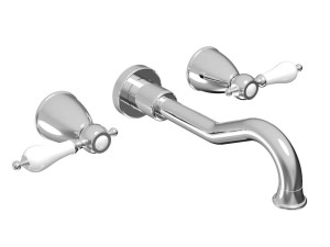 Настенный смеситель для раковины с 3 отверстиями и отдельными розетками
