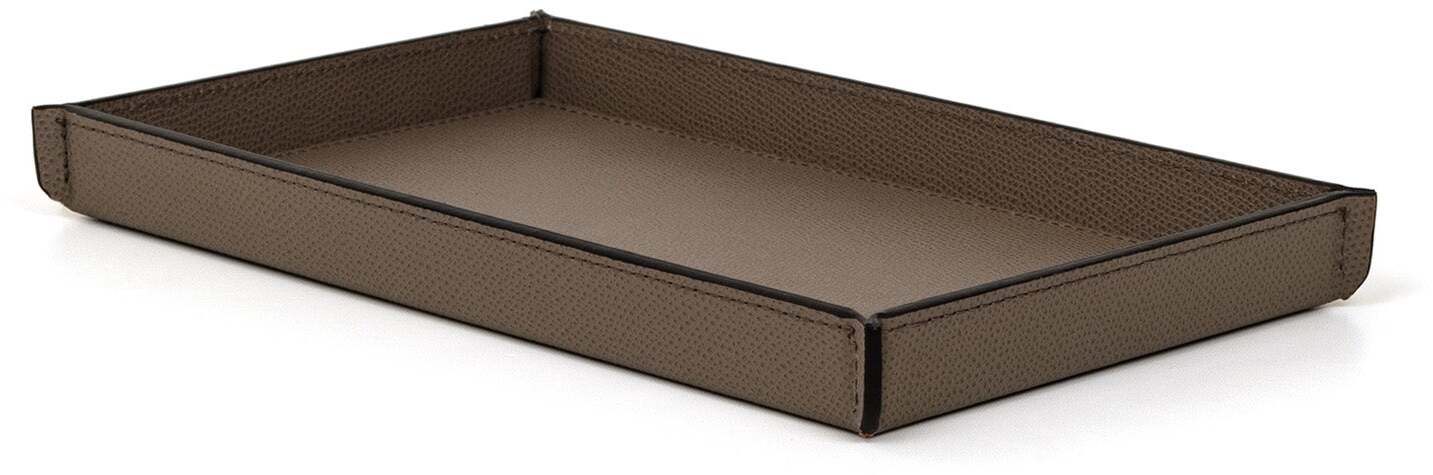 Прямоугольный поднос Leslie - 25X30XH2,5 см / зернистая кожа_кремовый