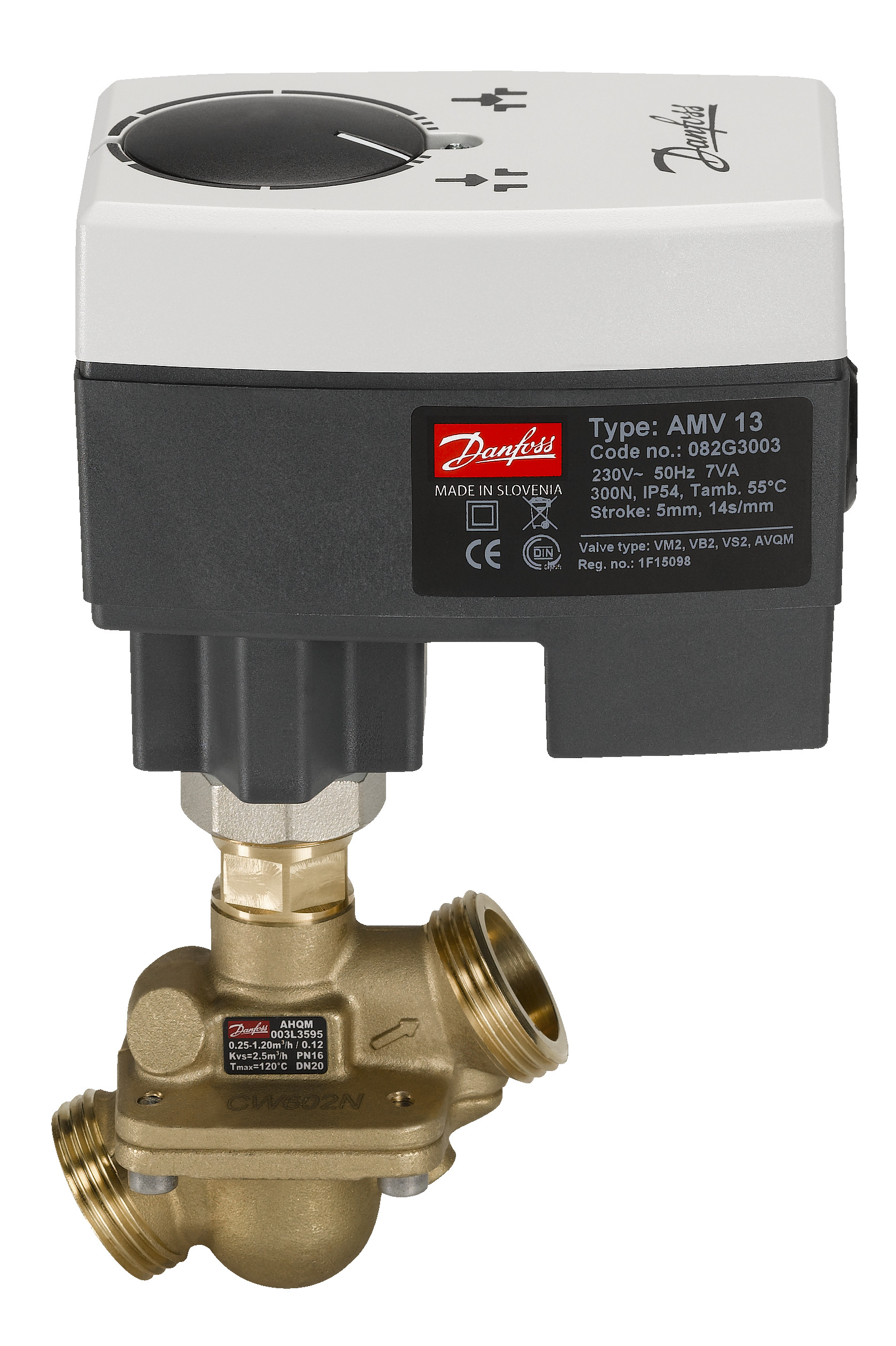 Danfoss Редукторные электроприводы с трехпозиционным управлением Электропривод импульсный AMV13 230B 082G3003  - Вид №11