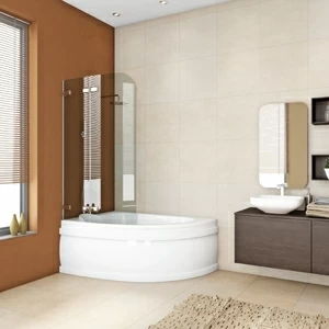 Шторка на ванну 100x160 GV-862BR прозрачное стекло 6 мм GUTEWETTER TREND PEARL