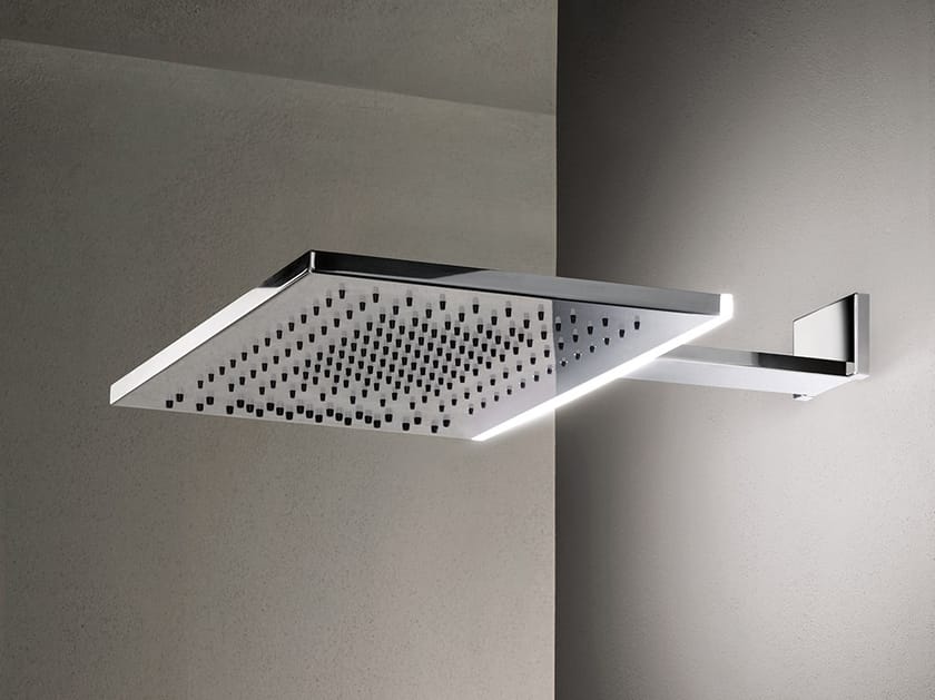 Прямоугольная душевая головка из нержавеющей стали с 2 струями с хромотерапией Fantini Rubinetti Acquafit ARCH-00062511