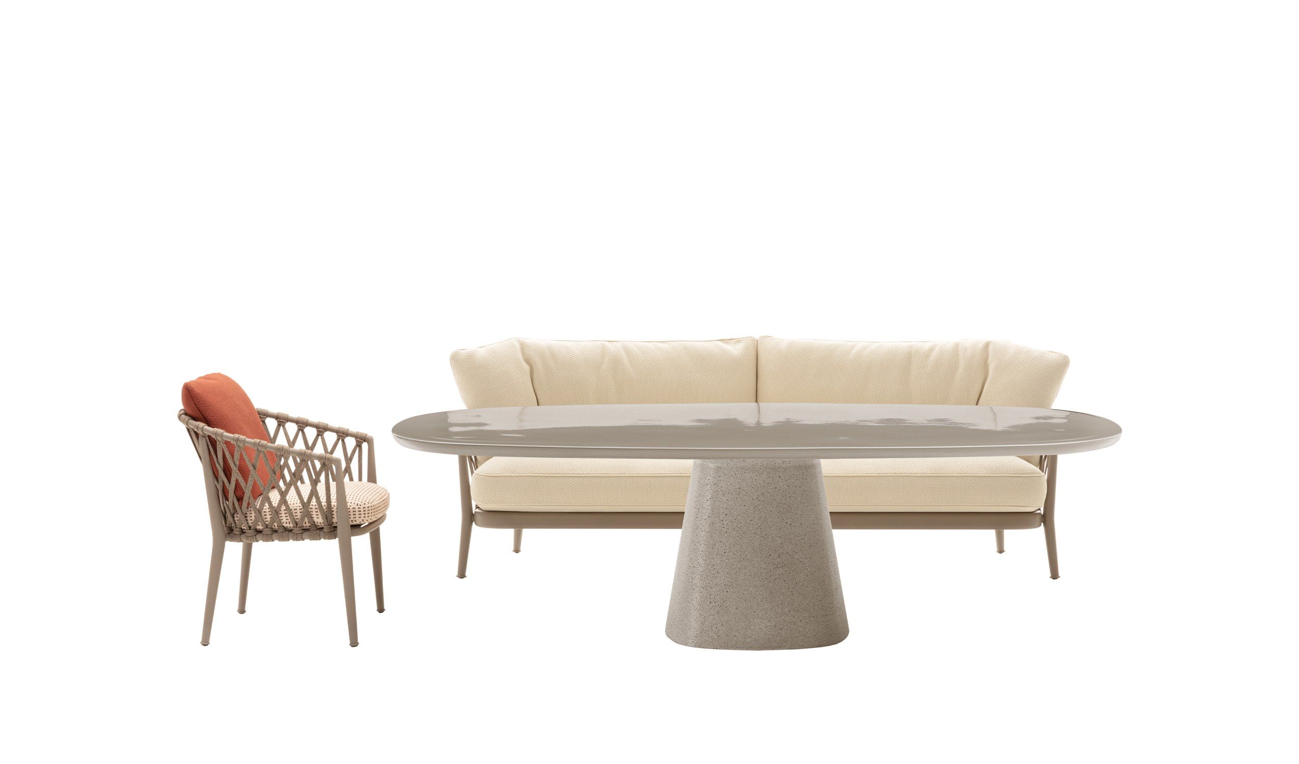 Садовый стол с бетонным основанием и керамогранитом/бетонным верхом B&B Italia Outdoor ALLURE O' ARCH-00079597 - Вид №9