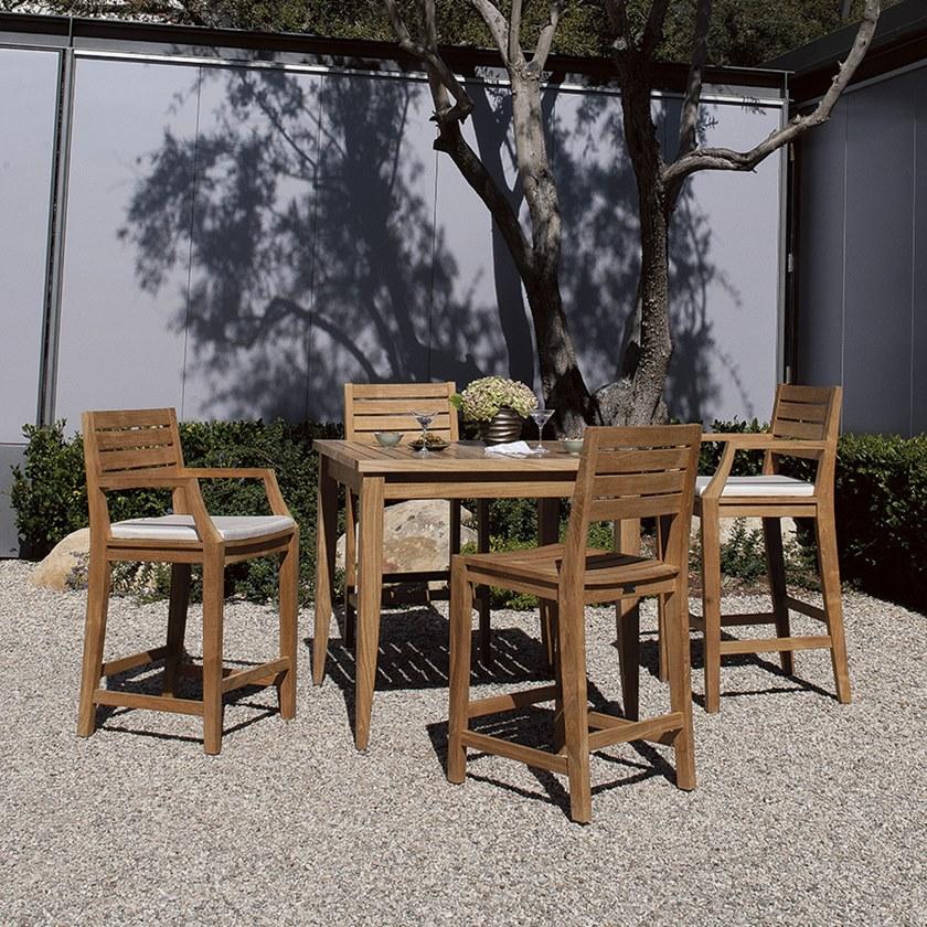 JANUS et Cie Барный стул из тикового дерева с подлокотниками Relais sun-id-1488145 - Вид №4