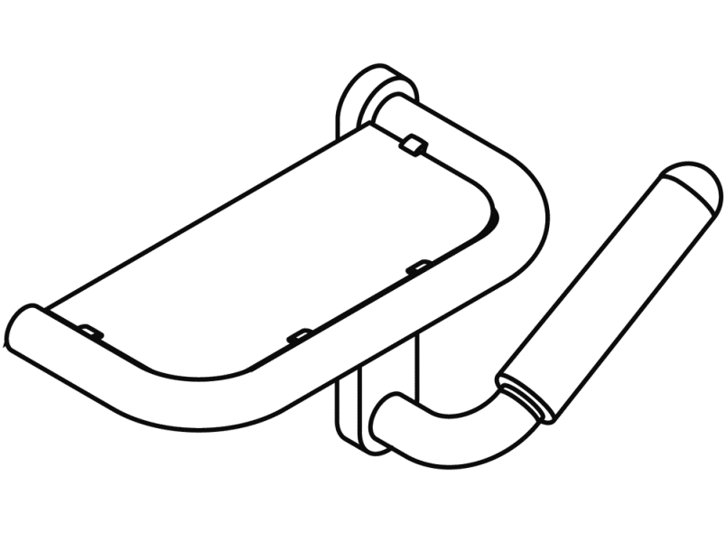 802.03.W110L Зеркальная полка белого цвета для сплошных зеркал HEWI Serie 802 LifeSystem  - Вид №8