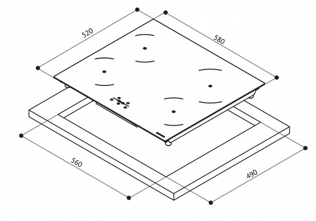 FABER Встраиваемая индукционная стеклянная плита  108.0536.625  - Вид №1