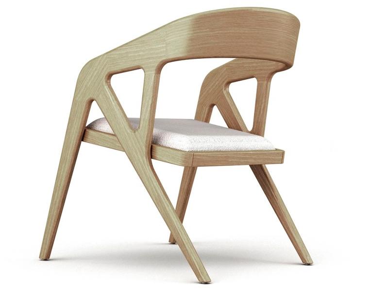 Prieto Studio Кресло из дерева с подлокотниками  Bra001  - Вид №1