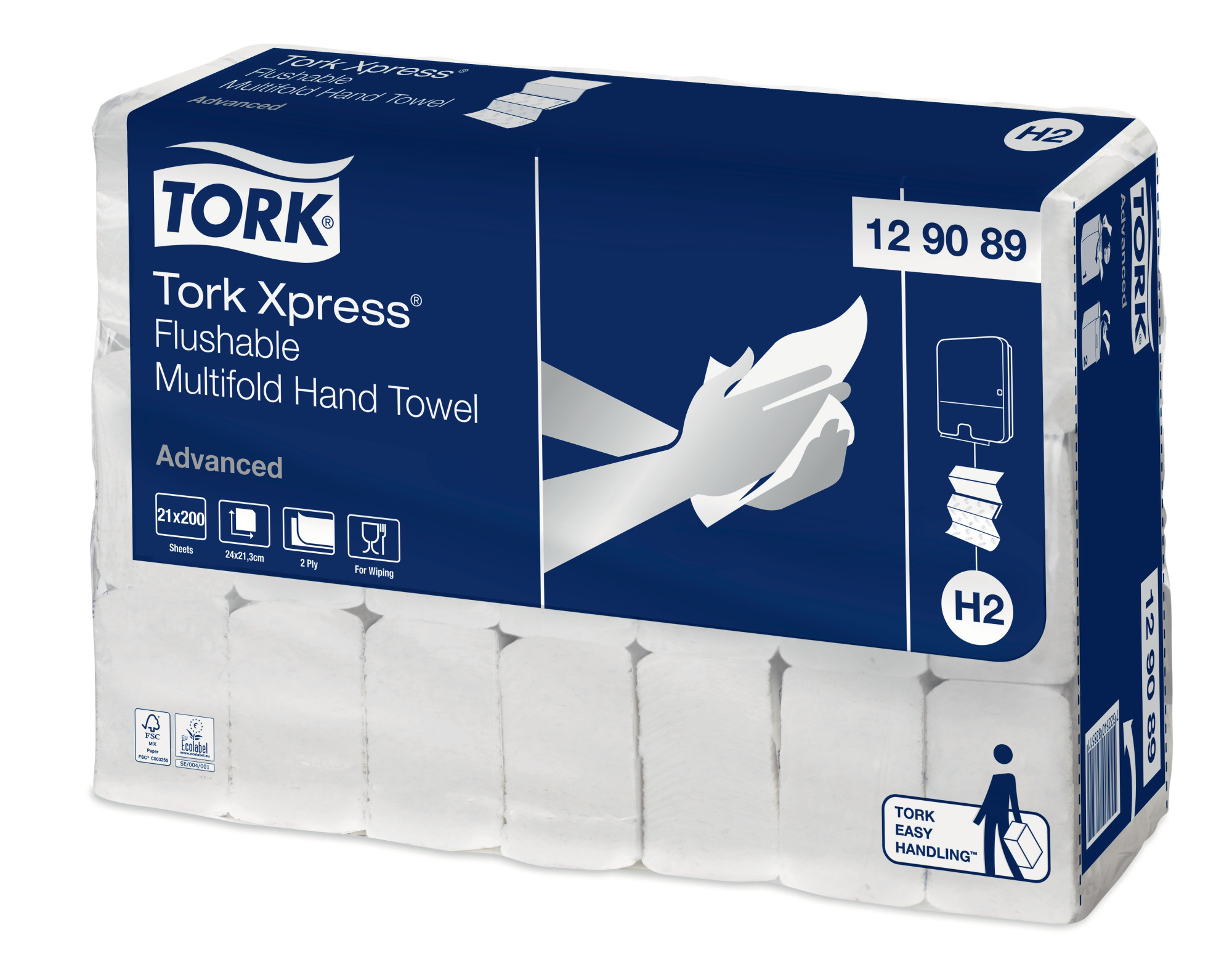 12908959 Легко растворяемое полотенце Xpress® Multifold в многопанельной складке Tork 