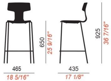 COLOS Высокий штабелируемый табурет из полипропилена Split sun-id-1366810 - Вид №2