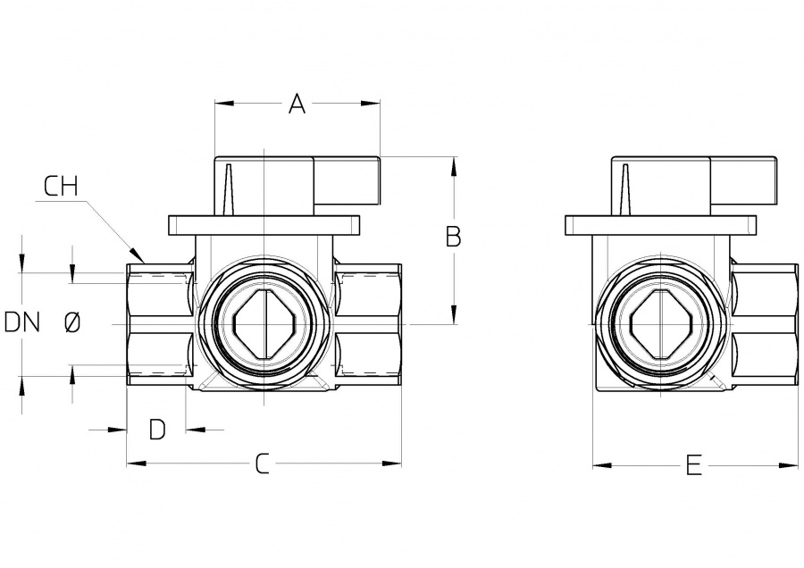 CIMBERIO CIM 683 34 % Трехходовой смесительный клапан с ручным управлением CIM 683  - Вид №1