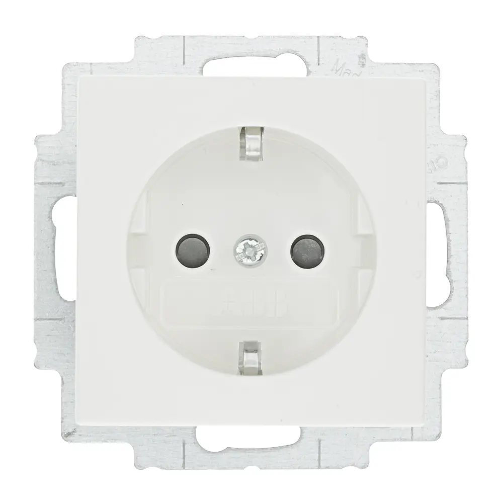 Розетка встраиваемая ABB Basic 55 с заземлением, со шторками, цвет белый STLM-2162494