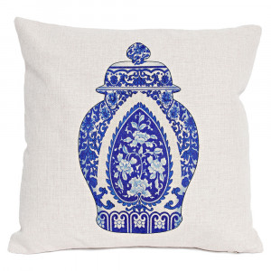 2719165 Декоративная подушка «Китайская ваза», версия 2, антик блю Object Desire