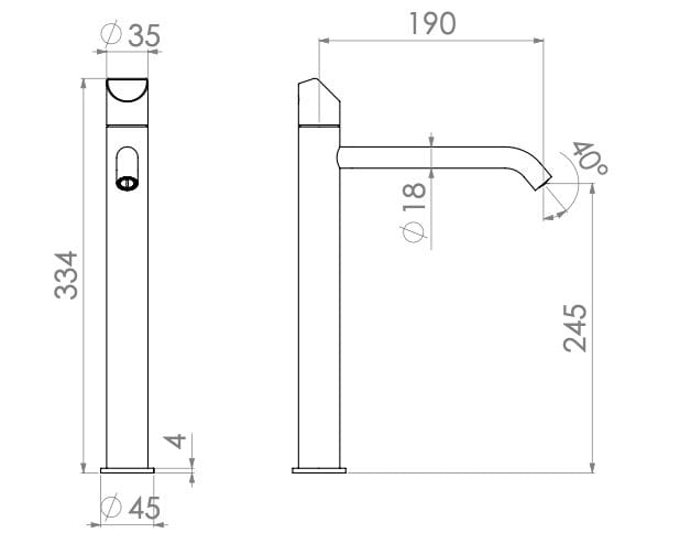 Однорычажный смеситель для раковины из нержавеющей стали без слива Radomonte Dun ARCH-00104272 - Вид №2