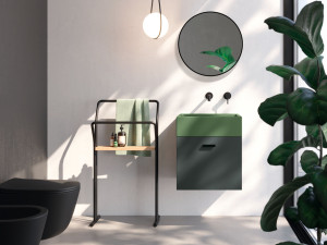 Подвесной шкаф для умывальника со встроенной раковиной