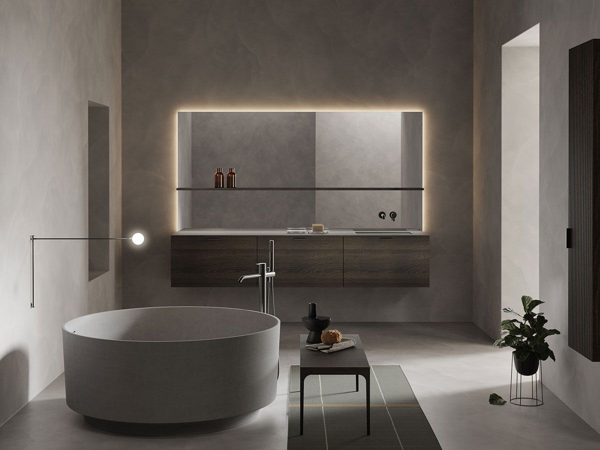 Зеркало со встроенным настенным освещением для ванной комнаты Inbani решетка ARCH-00076440 - Вид №4