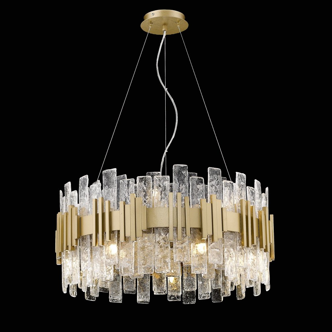 Люстра стеклянная 28х60 см золотая Delight Collection P68073-14 DELIGHT COLLECTION ДИЗАЙНЕРСКИЕ 00-3883085 Золото;прозрачный  - Вид №1