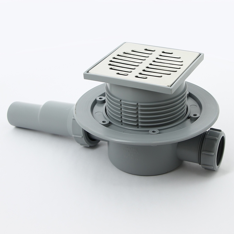 Трап McAlpine напольный 50/40 метал. решетка 115х115 мм "сухой затвор" H=87-145 мм MRFG3 - Вид №2