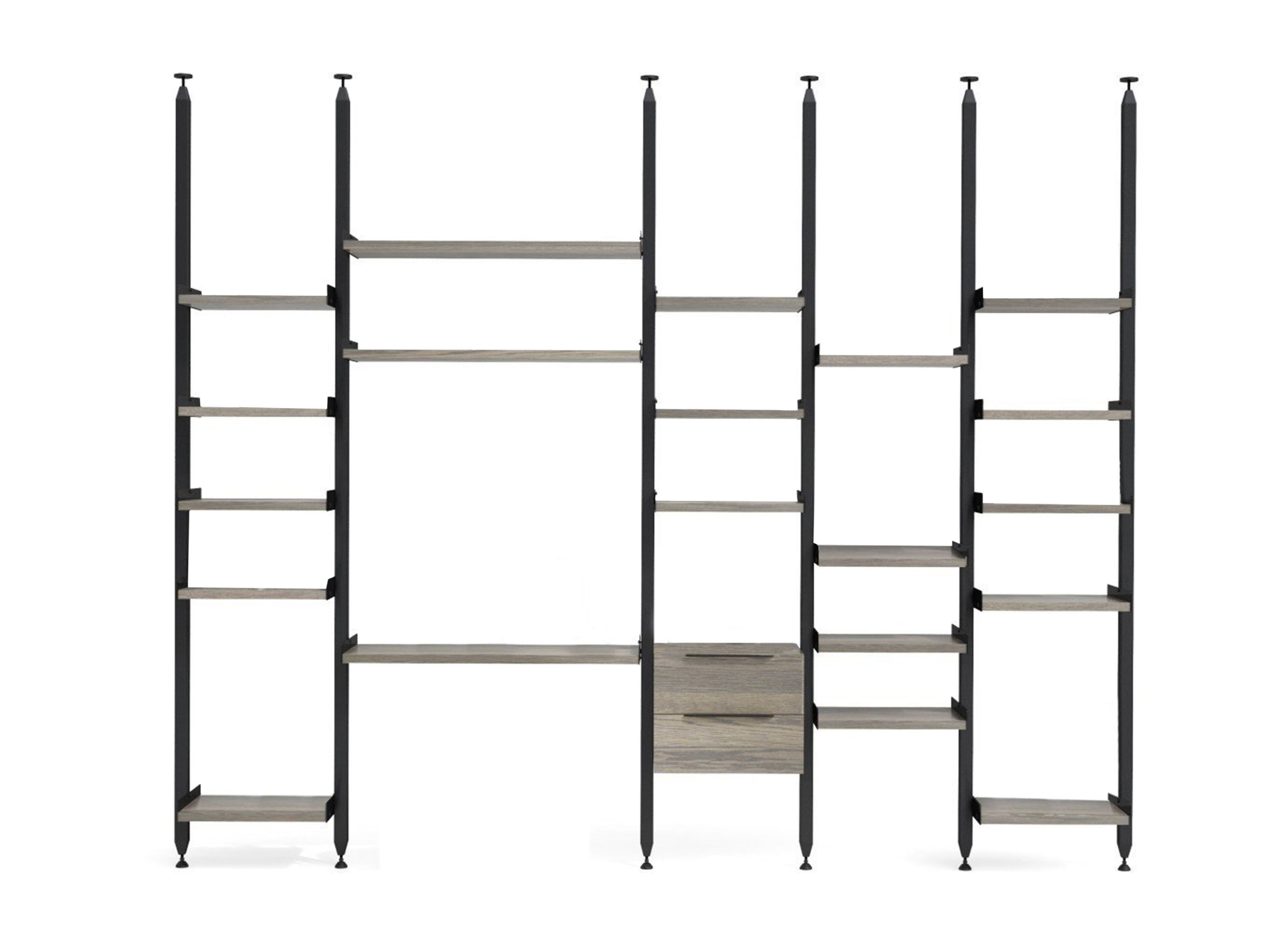 Книжный шкаф из алюминия и дерева с креплением пол-потолок ABLE MILLIE ARCH-00032538