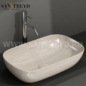B6R60SB Накладная раковина на столешницу  прямоугольная Ceramica Globo T-EDGE