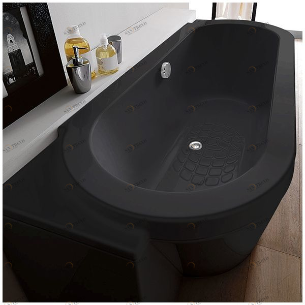 Ванна Gruppo treesse Playa V8181-DX-C чёрная овальная угловая пристенная правая VTLV8181DXC