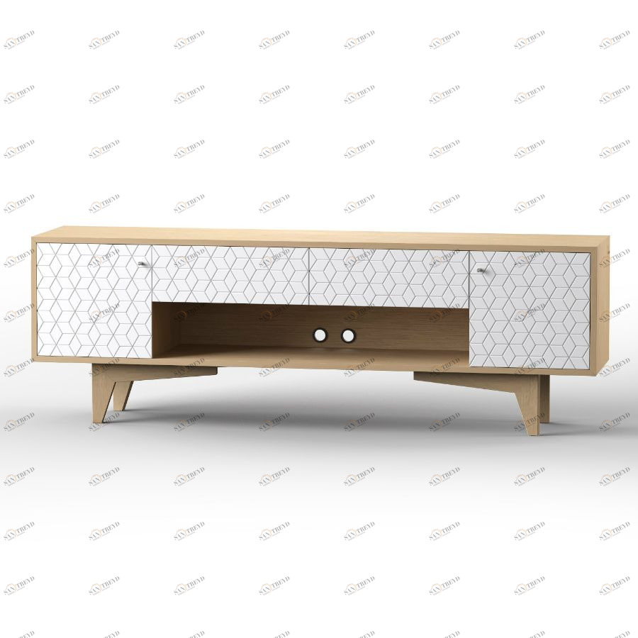 Тумба ТВ Telly, дуб, рисунок ромб BraginDesign BR0272Б