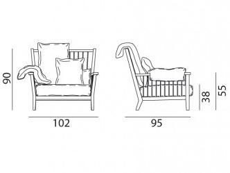 Gervasoni Кресло из ткани с подлокотниками Gray sun-id-1351211 - Вид №9
