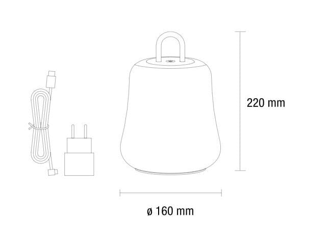 Светодиодная настольная лампа из поликарбоната с USB-зарядкой PAN Portable ARCH-00142219 - Вид №5