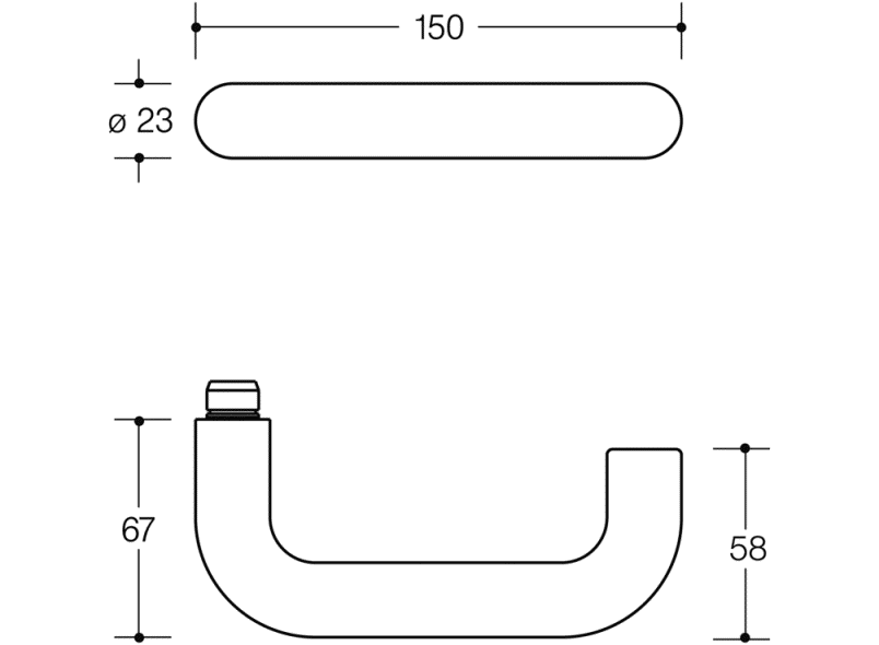 111.23PBR Дверная ручка (р-техник) HEWI System 111 | Polyamid  - Вид №6