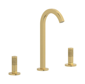 Смеситель для раковины на 3 отверстия с коротким изливом в комплекте с донным клапаном. WE ARE IB ei392os_2 Brushed Gold Elio