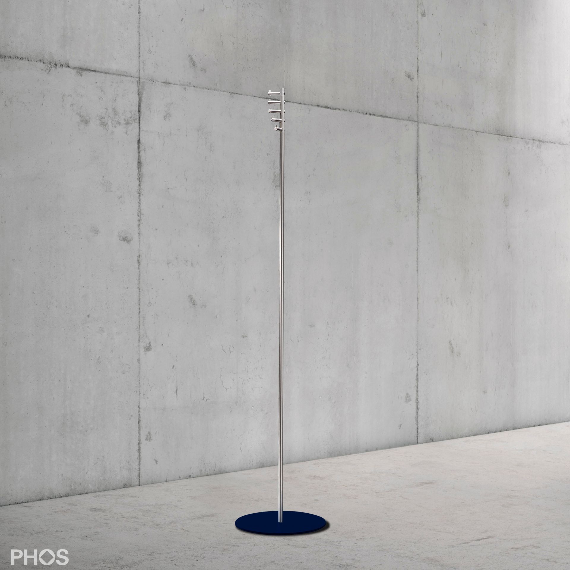 T1-BPB Вешалка для одежды, 5 вращающихся крючков для одежды, основание: синее. PHOS  - Вид №1