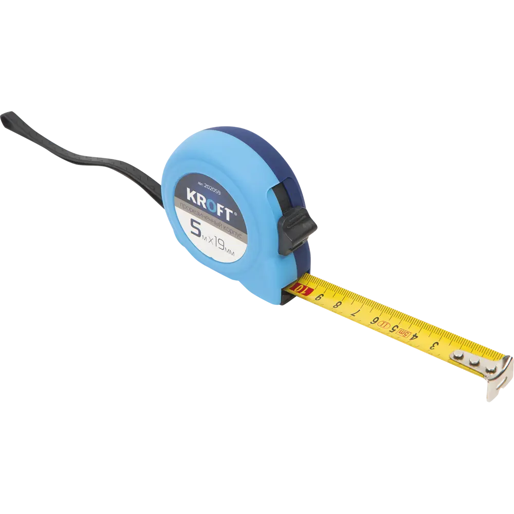 Рулетка Kroft прорезиненная 5 м x 19 мм STLM-2065475