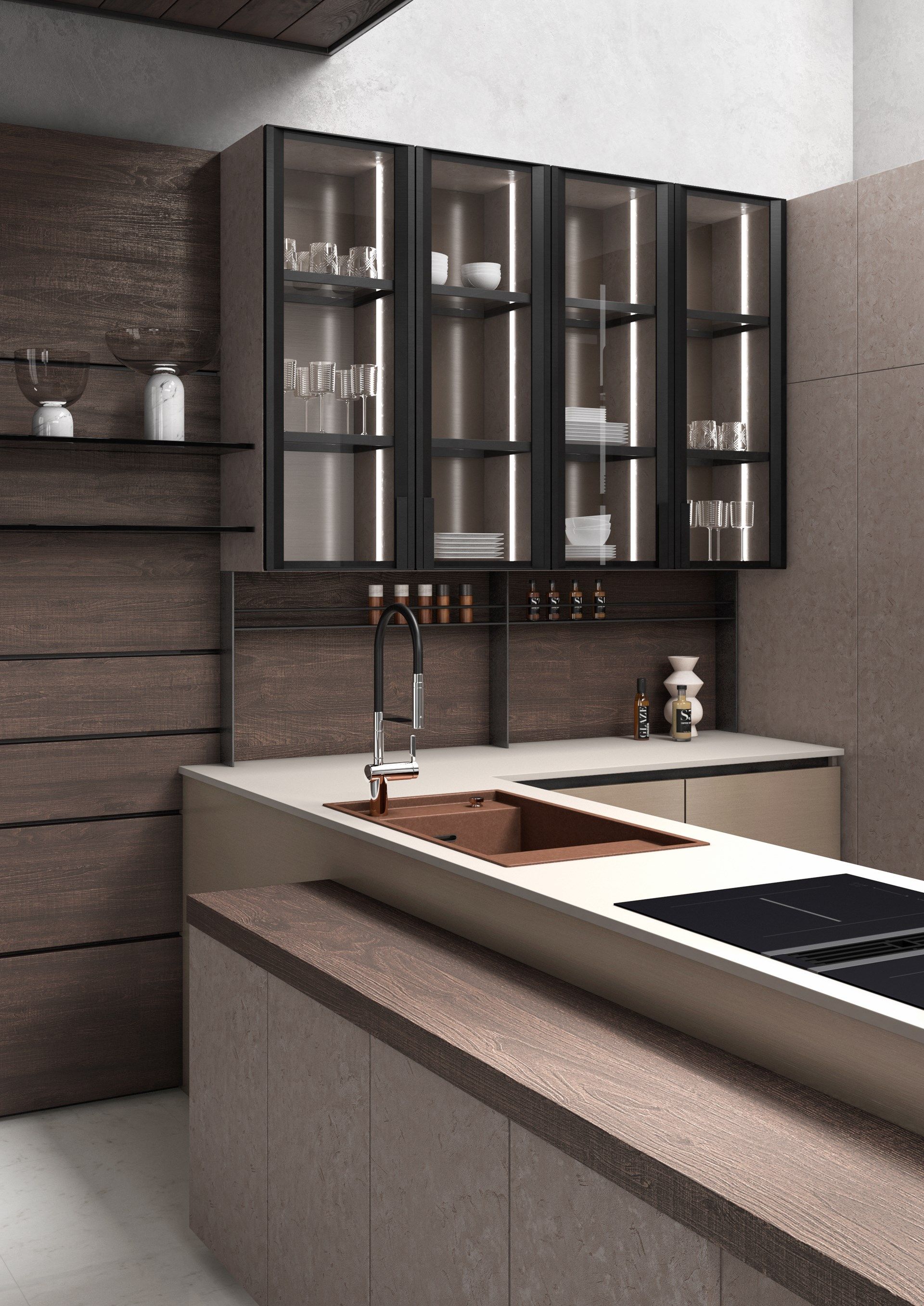 Кухня с полуостровом Floritelli Cucine ARCH-00007574 - Вид №1